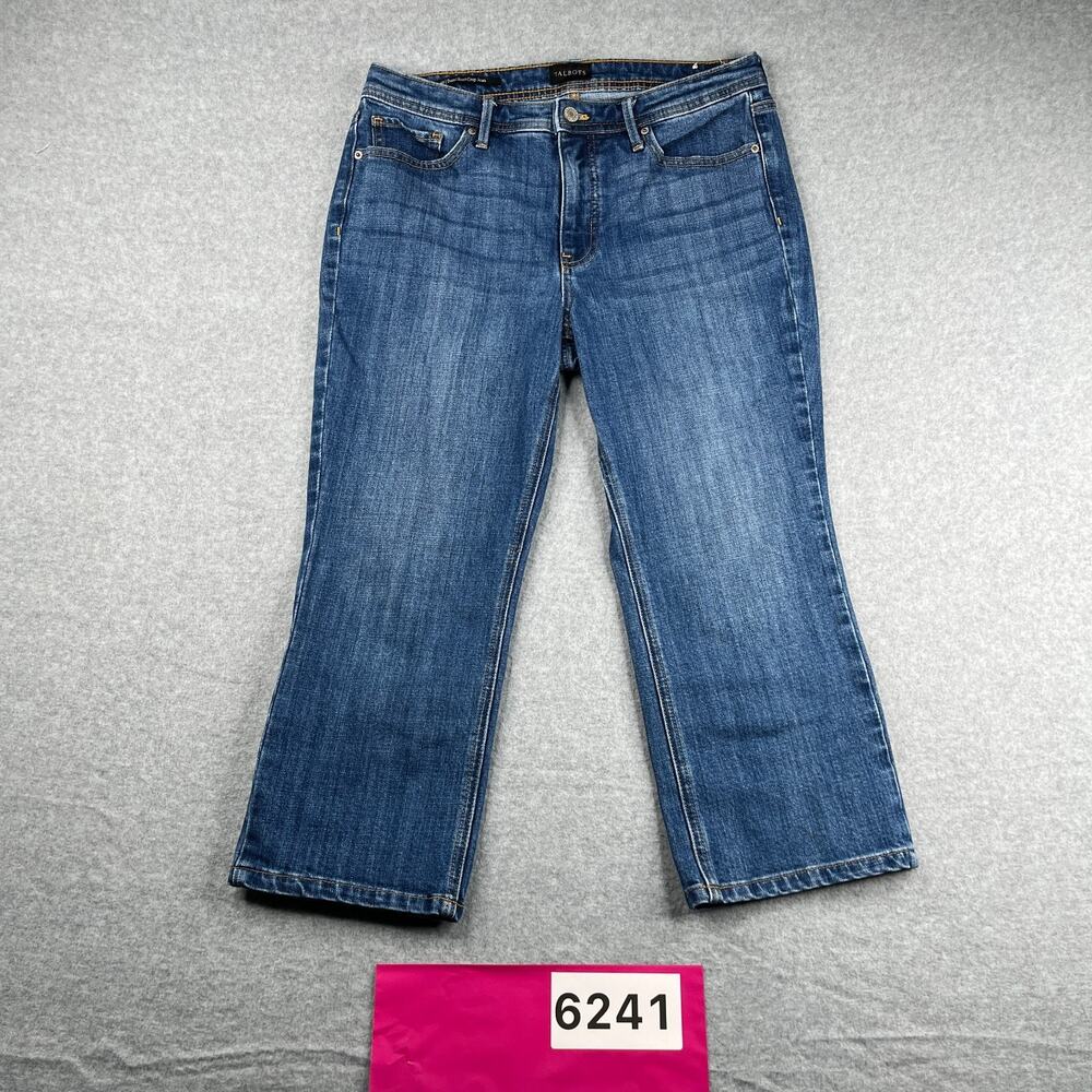 Talbots Demi Boot Crop Jean Womens Size 8P Blue Distressed Casual Petite